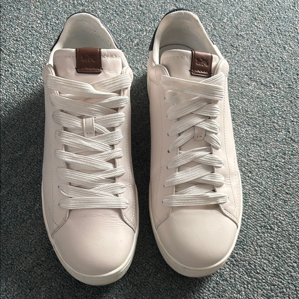 Coach White Minimalist Sneakers with Leather Upper